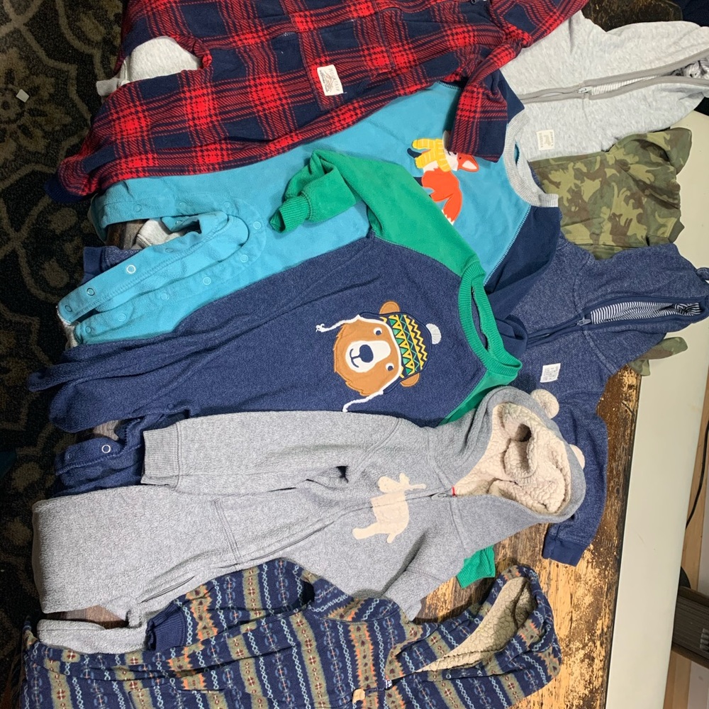 Lot of 8 Boys Carters overalls 24 mos